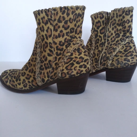 Very volatile "varela" leather leopard print boots - Picture 6 of 8